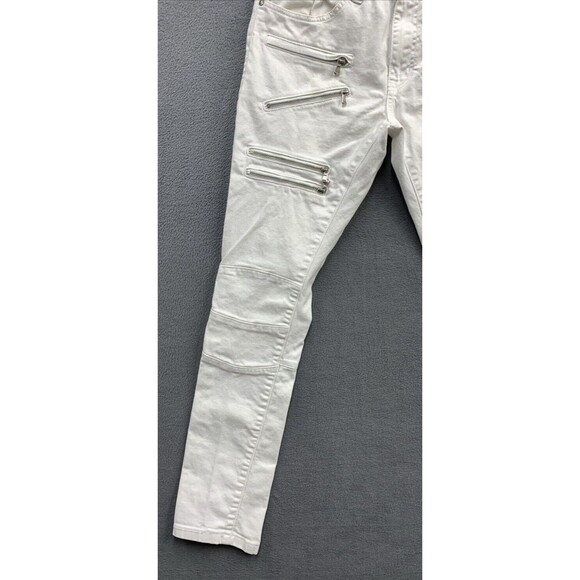 CDMG Caliber Denim Jeans Men's Size 32X32 White Moto Biker Stained Grunge - Picture 12 of 16